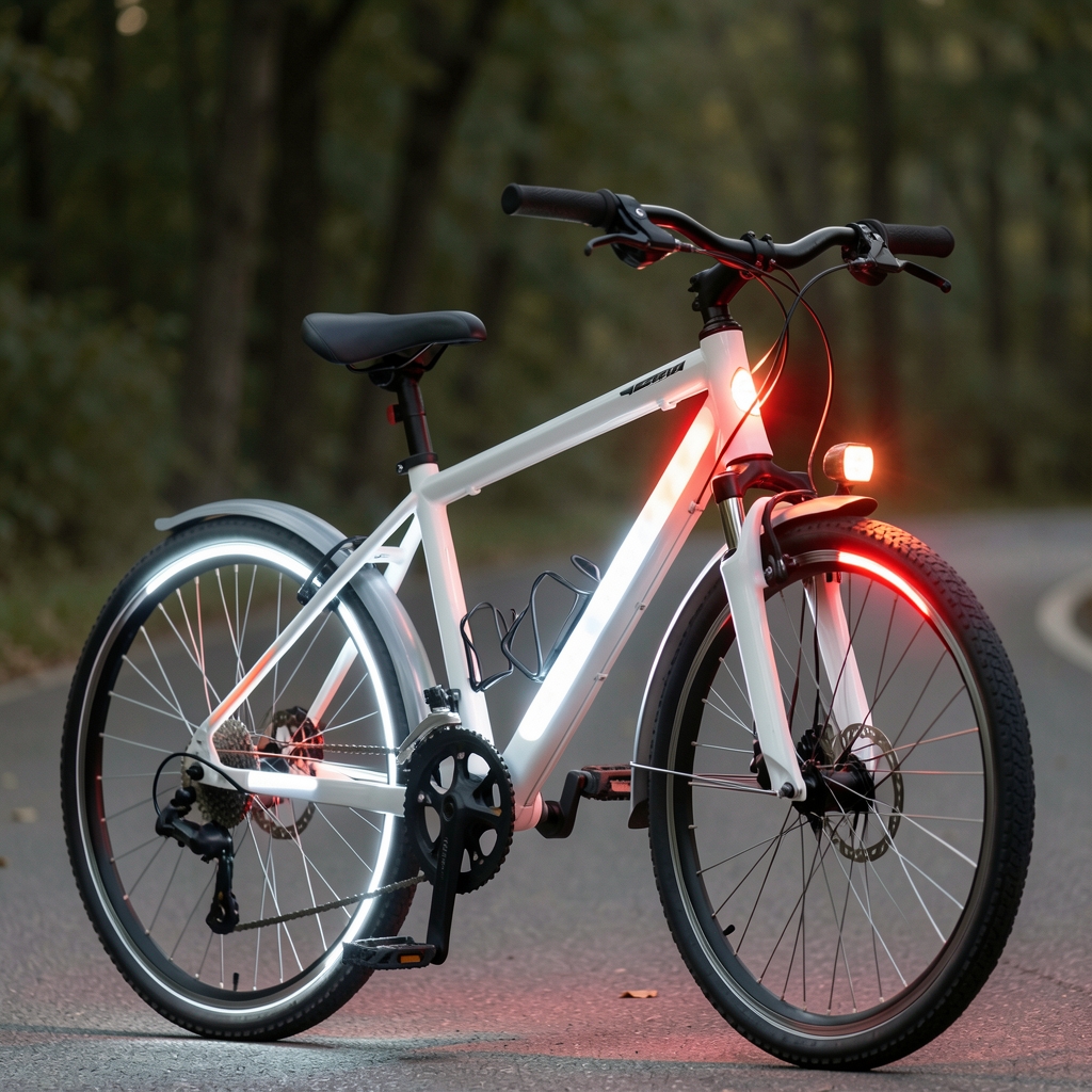 Set lumini bicicleta LED reincarcabile USB fata 800 lumeni alb si spate rosu intermitent