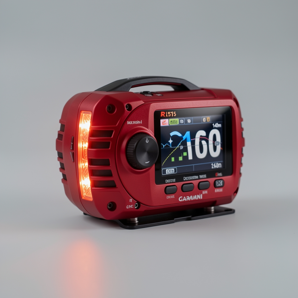 Radar spate Garmin Varia RTL515 roșu cu detection zone 140m, lumini de frânare inteligente și integrare cu computer GPS Garmin